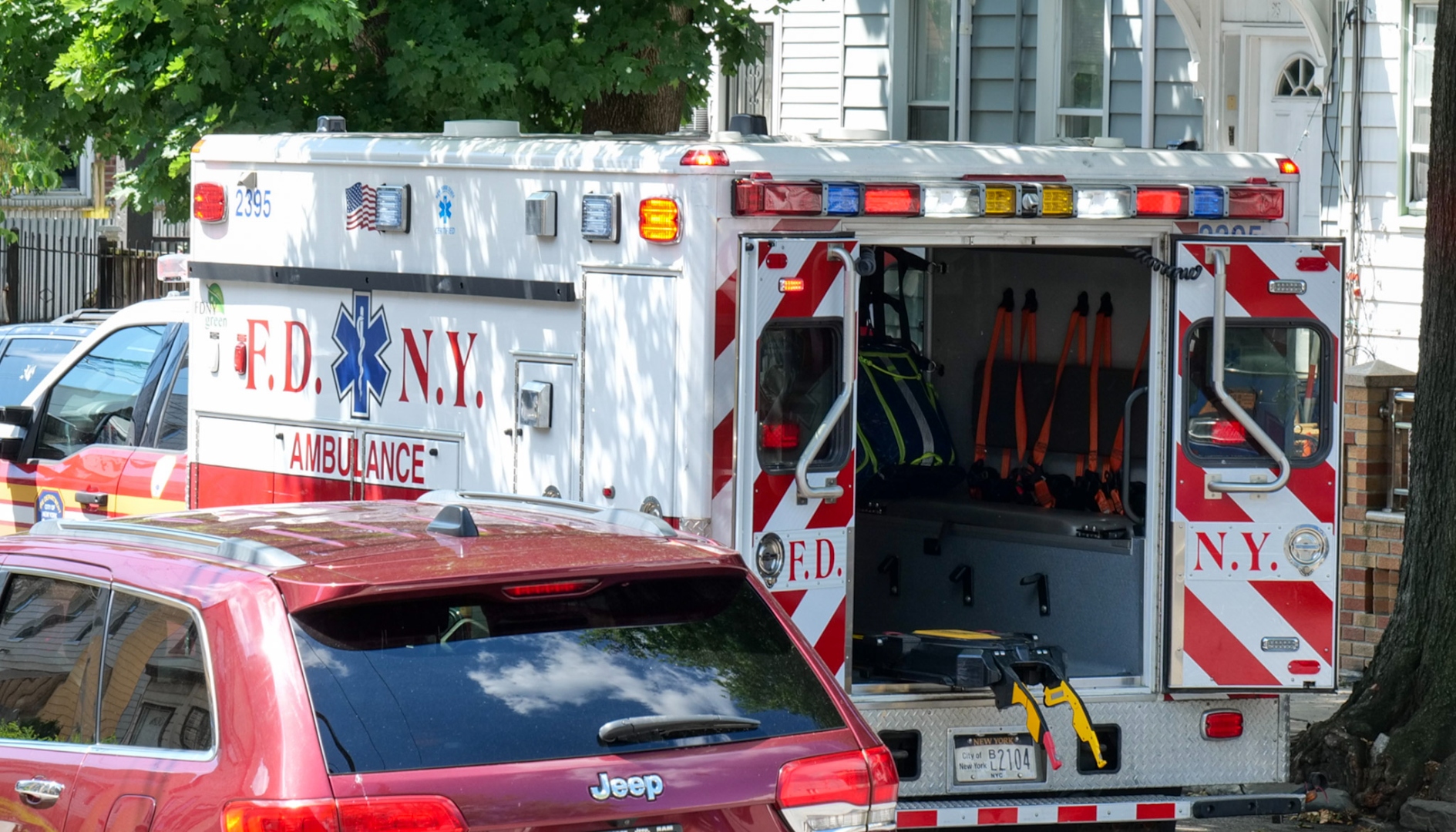 FDNY ambulance on an East New York street